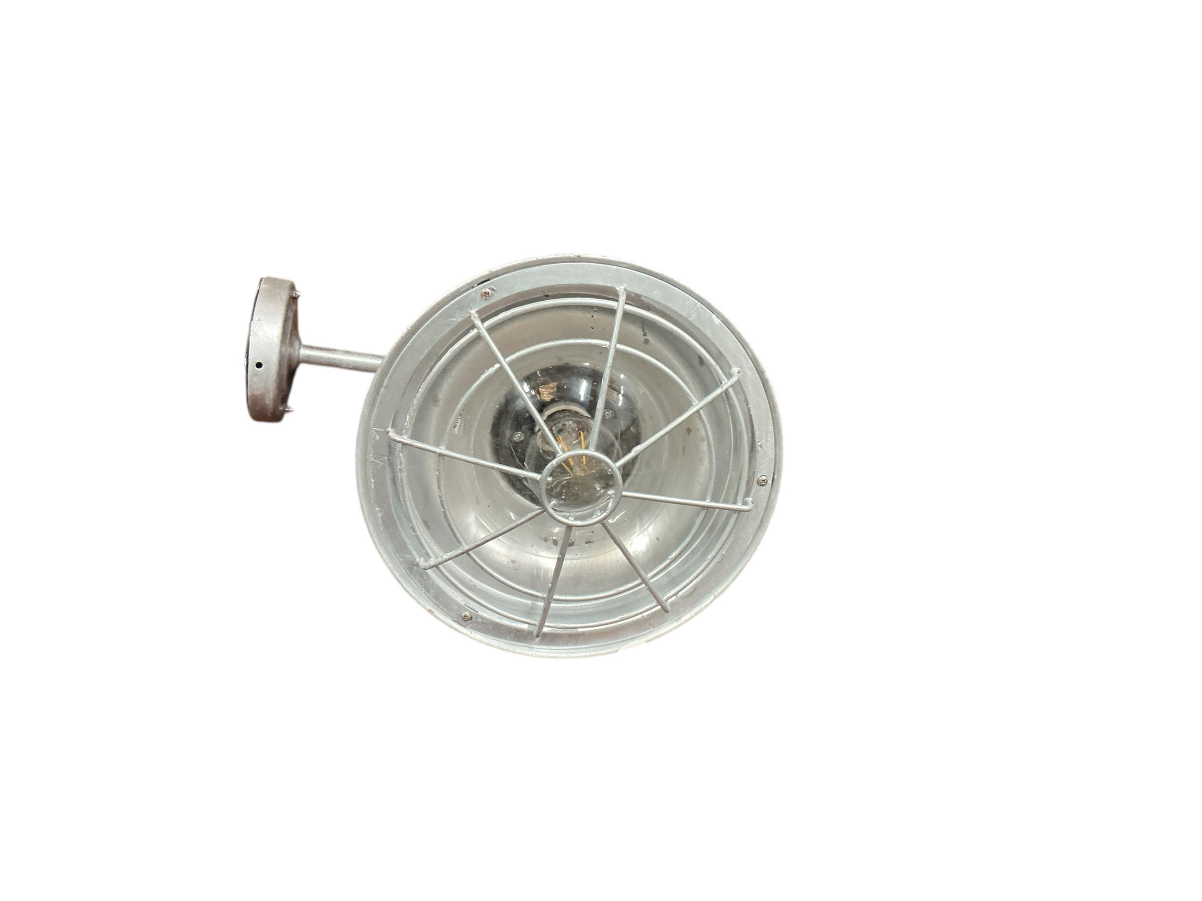 A pair of Industrial style wall lights, length 34cm